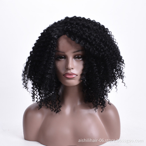 Aishili wholesale yaki spring passion twist afro curly hd 613 lace front synthetic wigs for black women